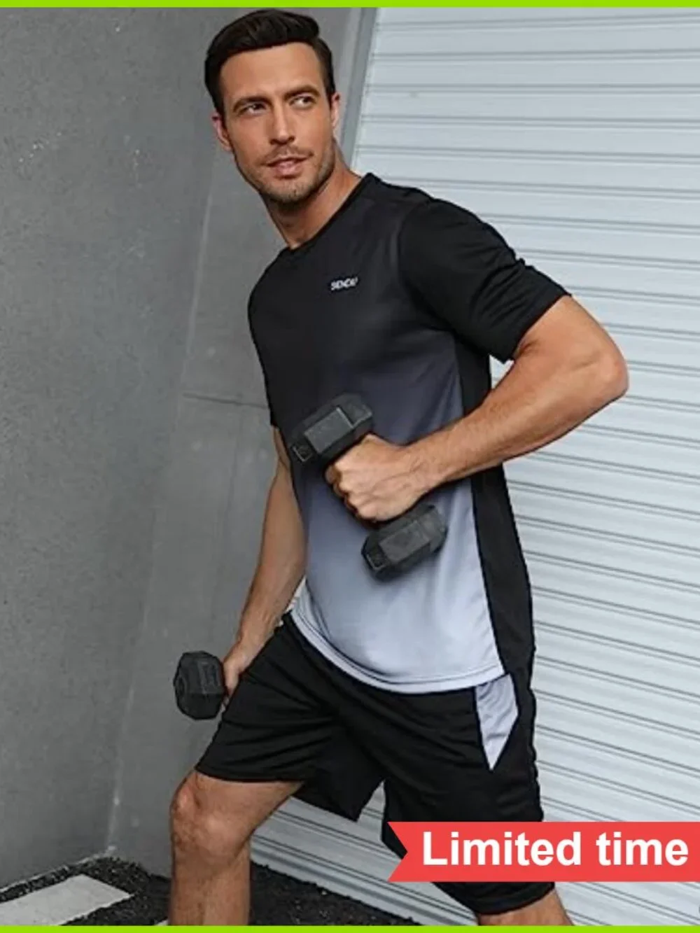 Men's 3-Piece Athletic Set - Breathable Quick-Dry Polyester Workout T-Shirt and